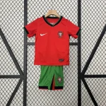 Portugal Home Football Uniform Kids Kit Jersey+Shorts EURO 2024
