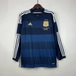 Argentina Retro Jersey Custom Away Long Sleeve Football Jersey 2014